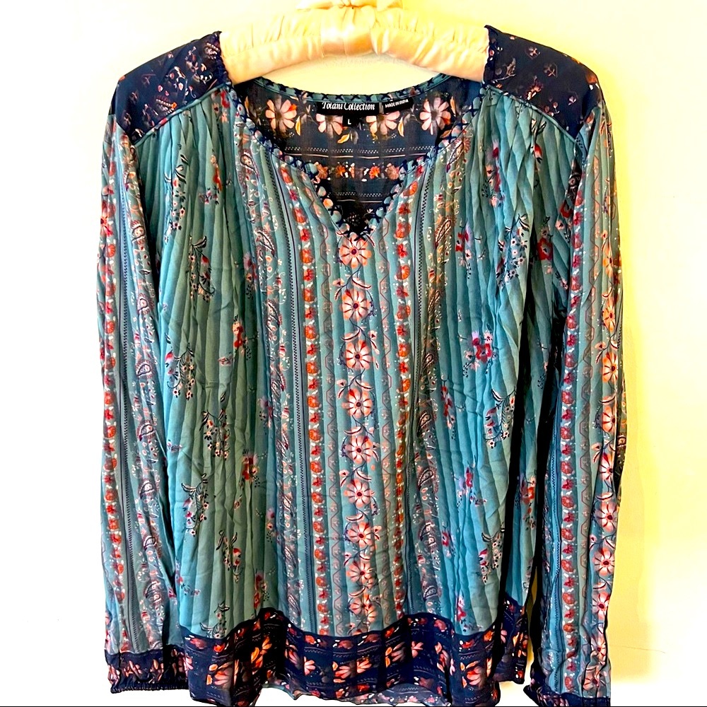 Tolani Collection 100% Modal  Print Tunic Top Sz Lg